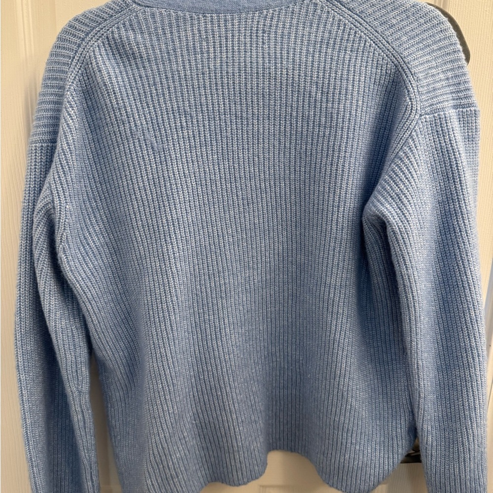 LOFT Soft Blue Ribbed Cardigan - Picture 2 of 5